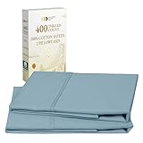 400 Thread Count 100% Cotton Pillow Cases, Aero Blue King Pillowcase Set of 2, Long - Staple Combed Pure Natural Cotton Pillows for Sleeping, Soft & Silky Sateen Weave Bed Pillow Covers