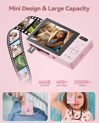 Appareil Photo NuméRique Enfant avec 64Go Carte: 16X Zoom 48MP Numerique Compact Autofocus 1080P Camera Vlog Digital avec 2 Batteries pour Fille Adolescents DéButants Adultes – Image 4
