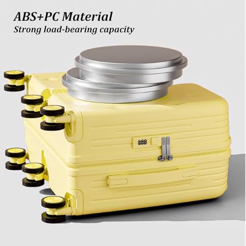 Hardside Ride On Suitcase,Carry On Luggage with Six Spinner Wheels/cup Holder,Large Capacity ABS Travel Rolling Suitcases(Green,18")3