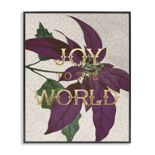 Joy to the World Poinsettia Holiday, 16 x 20 Inch Framed Giclée Print