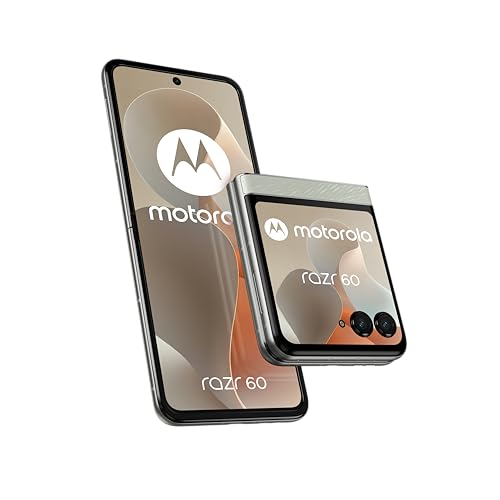 Motorola Razr 60 8, 256 Go, Smartphone debloqué, Interne : 6.9“ / Externe : 3.6“, Appareil Photo 50 MP avec IA, Batterie 4500 mAh, Lightest Sky (Blanc), Coque de...