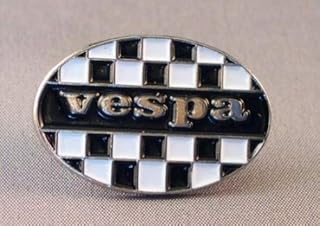 Spilla in metallo smaltato, motivo: Vespa, ovale a quadri