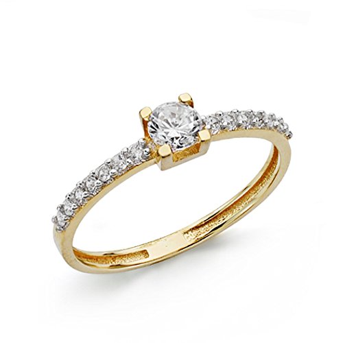 Bague or 18 carats et son zircon de 4 mm à l'éclat prestigieux