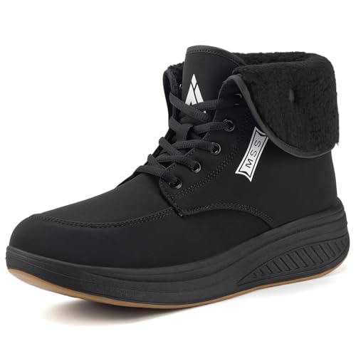 Mishansha Damen Winterschuhe Gefüttert Wasserdicht Keilabsatz...