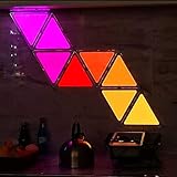 Wall lamp Tablero de luz Ambiental Inteligente, Paneles de luz Inteligente, Combinación de triángulos, Luz cuántica LED, APLICABLE controlable, Luz Decorativa de Fondo de la habitación,1pac
