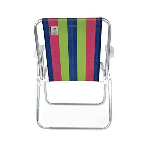 Cadeira Alta de Praia em Alumínio Rosa, Azul e Verde MOR