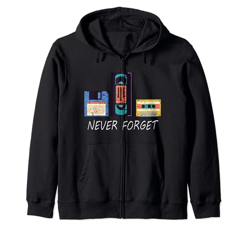 Funny Old Tech 80s Diskette Gift Zip Hoodie