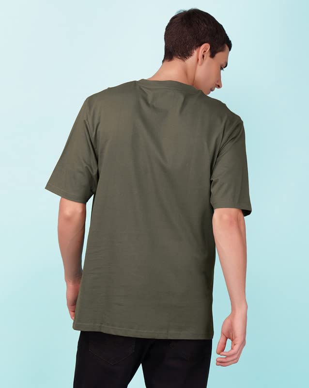 Image of Nusyl Men Solid Oversized t-Shirt - NUMCOTSH0001
