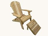 Kilmer Creek Folding Natural Cedar Adirondack Chair with Ottoman Footstool, Amish Crafted