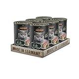 REINE FLEISCHDOSE. Katzen sind, wie ihre wild lebenden Artgenossen, ausgesprochene Fleischfresser. Aus diesem Grund werden ausschließlich frische Fleischerzeugnisse verarbeitet.