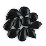 CRYSTALIS Wholesale 10pcs Natural Black Onyx Loose Gemstone Bulk Cabochons Jewelry Making Supply, Chakra & Healing Polished Stones, Wire Wrapping, DIY, Gem Collection
