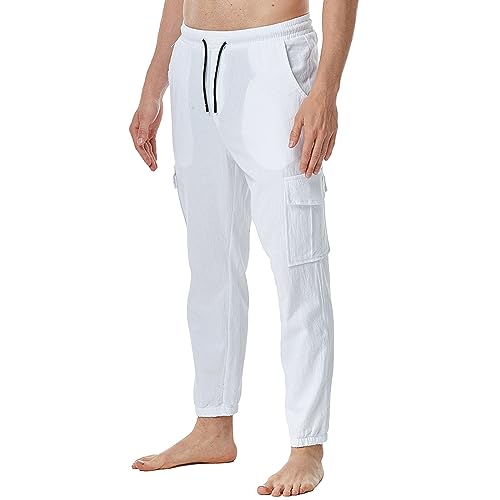 Pantalon jogging lin homme ample pour éliminer la chaleur et l'inconfort au quotidien