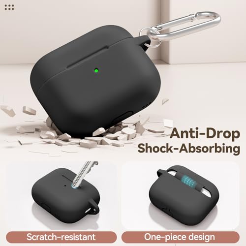Wowwat for AirPods Pro 3 Case Cover 2025, Soft Silicone Protector-Black by Wowwat - Used condition - Image 3