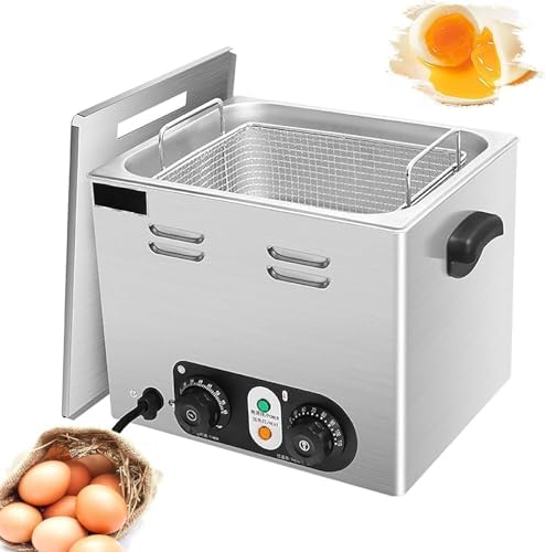 Commercial Egg Boiler, Fully Automatic Soft Boiled Egg Machine, Large Capacity for Quick Boiling Soft Medium Hard Eggs with Netting Basket