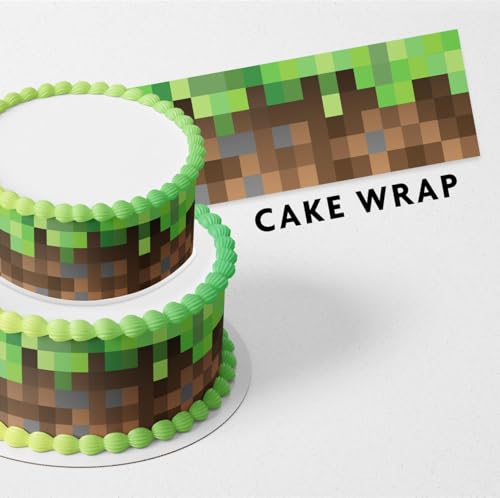 Cakecery Mine Blocks Kids Craft Pixel Game Edible Icing Image Cak...