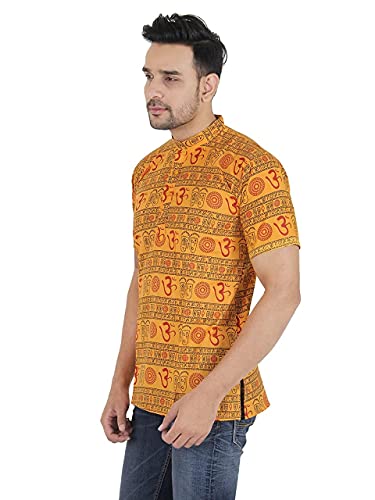 Image of Men's Cotton Blend Straight Kurta