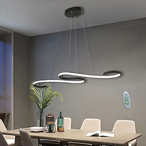 Chandelier LED dimmable rose de 108cm avec télécommande pour salon