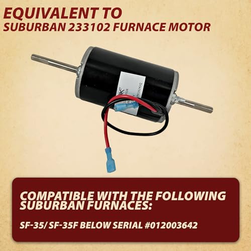 Image of Suburban 233102 SF-35, SF-35F RV Camper Furnace 12v 55W Blower Fan Motor 231707, OEM Standard