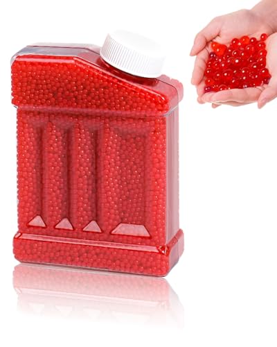BNREOZA Perlas de agua, aprox. 60.000 perlas de agua de colores, decorativas y vistosas, se pueden utilizar para decoración de bricolaje, relleno de jarrones, perlas de gel floral,rojo