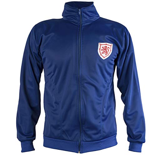 Scotland Jacket Retro Football Tracksuit Zipped Jacket Men Top - L Blue