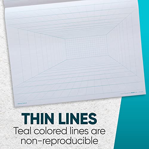 Koala Tools | Drawing Perspective (1 and 2-Point) Large Sketch Pad (1 Point - 9 x 12) - Thumbnail 6