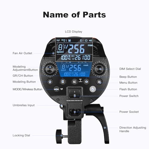 Ficha técnica Godox QT600IIIM Profesional Flash 600W Flash de Estudio de Alta Velocidad Kit 5600 200 K Sistema X inalámbrico 24G 01-09s Tiempo de Reciclaje para rodajes en Estudio - Fernando Cortés