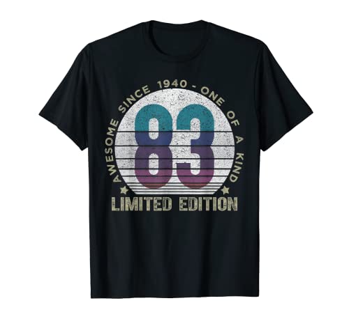 Vintage 1940 83 anni regali edizione limitata 83° compleanno Maglietta