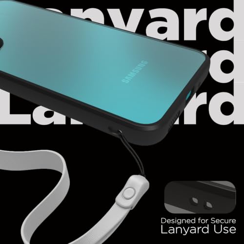 Image of RIGGEAR Shockproof Sleek Hybrid Armor Back Cover Case for Samsung Galaxy F70 Pro 5G (Clear PC + Black TPU Bumper)