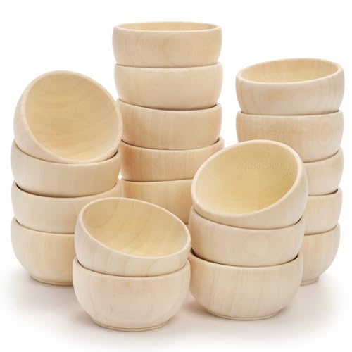 ZENFUN 20 Pack Wooden Pinch Bowls, Mini Unfinished...