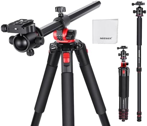 NEEWER Kamera Stativ Einbeinstativ, 72" Aluminium Overhead Mount Stand Heavy Duty für DSLR Cam Camcorder, Horizontal Mittelsäule, 360° Kugelkopf & Arca Typ QR Platte, Max. Last 33