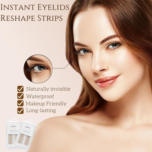 Eyelid Tape: 1200PCS, Eyelid Lifter Strips - Double Eyelid Tape for Hooded Lids - Eyelid Tape for Hooded Eyes Invisible - Eye Lift Tape for Droopy Lids (with Fork and Tweezers) - Thumbnail 2
