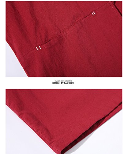 Men's Cotton Blends Linen Open Front Cardigan Embroidery Kimono Jackets