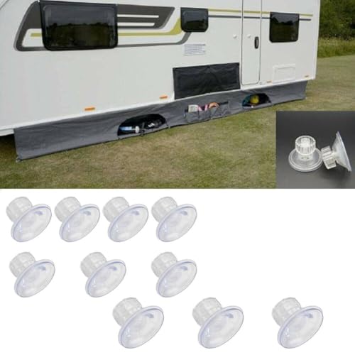 RichVibe Fijación de ventosa para toldo para caravana y autocaravana, 48 mm, almohadillas transparentes de PVC de alto agarre, paquete de 10, organizador de almohadillas reutilizables
