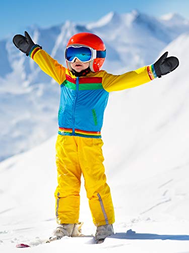 Syhood 3 Pairs Kids Mittens, Children Winter Waterproof Gloves, Ski Warm Thick Gloves, Cold Weather Snow Mittens For Boys Girls (Navy Blue, Black, Gray,1-3T) #TOP3