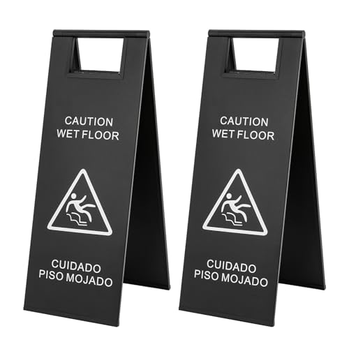 Stainless Steel Wet Floor Sign, 2 Pack Caution Wet Floor