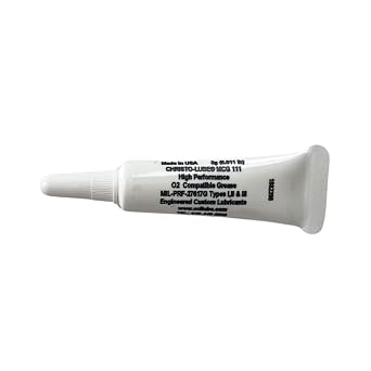MCG 111 Oxygen-Compatible Grease - 5g Tube - Fluorinated Grease PFPE/PTFE, 60 C to 230 C, Oxygen-Safe Lubricant for Scuba Regulators, Dive Equipment, Valves, O-Rings.