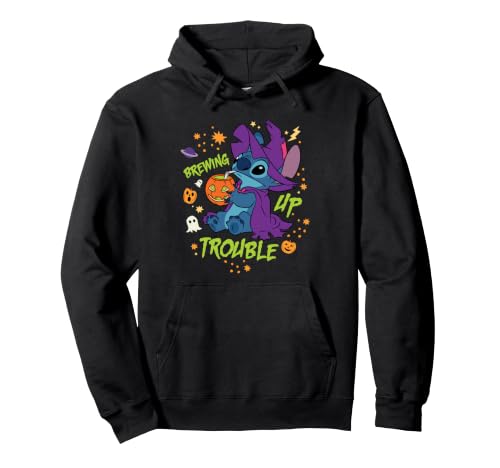 Image of Disney Stitch Halloween Witch Costume Brewing Up Trouble Pullover Hoodie
