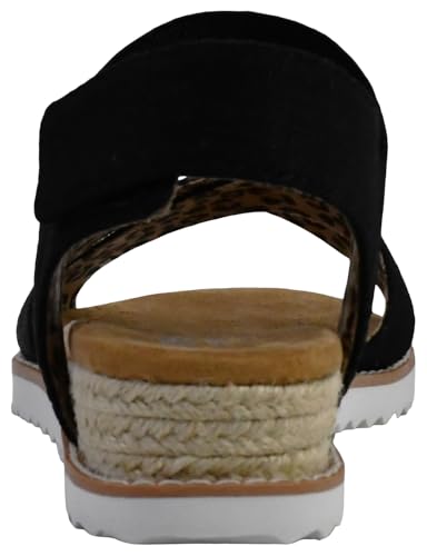Skechers BOBS Women's 33386 Sandal, BLK, 8, Black