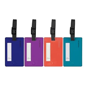 Travelon Set Of 4 Assorted Color Luggage Tags, Bolds