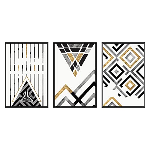 Peinture canape fond pour salon moderne: lot de 3 toiles abstraites nordiques 60x90cm