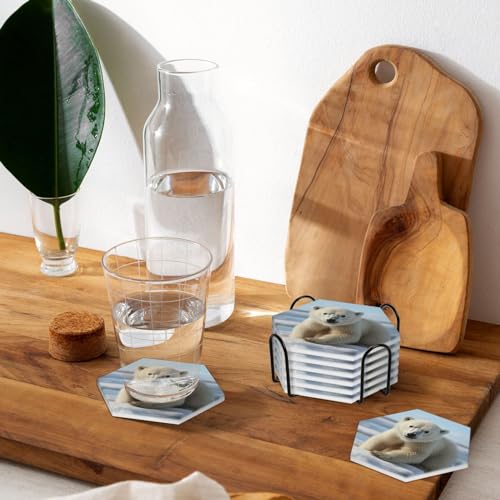 Dessous de verre céramique absorbante avec support métal et liège isolant - 7