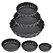 6pcs Stampo per Crostate Antiaderente, Set di Mini Stampi per Torta, Stampo per Mini Quiche, Crostata, Stampo per Biscotti Rimovibile, Dolci Fatti in Casa,8cm 10cm 12cm, Base Rimovibile
