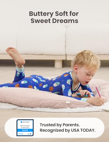 Image of PATPAT Bamboo Viscose Pajama Sets for Toddler Boys & Girls Baby Kids, Ultra-soft Snug fit Pjs Sleepers for Birthday Holiday