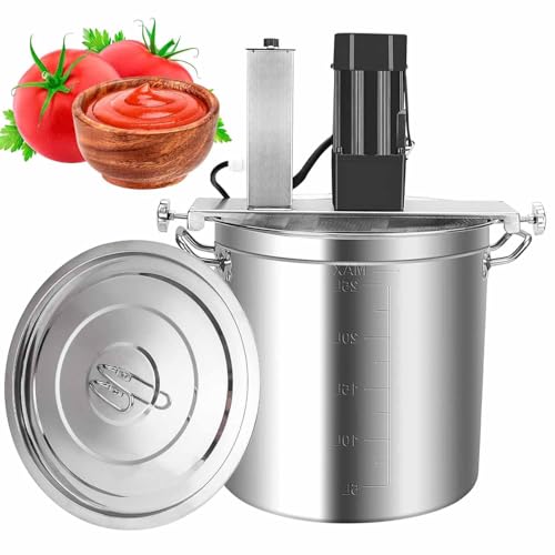 ANXYYDS Batidora automática de Alimentos, máquina para saltear Salsas y condimentos, con calefacción a Gas de Acero Inoxidable, para restaurantes, fábricas de Alimentos, Cocina casera. 20L