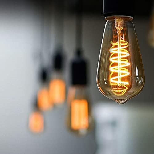 MLOQI 3 Pack Vintage Edison LED Light Bulbs 4W 2300K E27 Squirrel Cage Shaped LED Dimmable Bulbs Antique Style Warm Glow