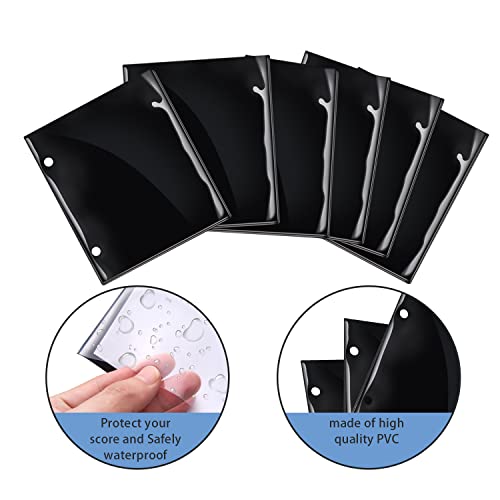 12 Pieces Black Flip Folio Marching Band Music Files Holder Flip Folder Pages Sheet 7.3 X 6.3 Inches Pvc Waterproof Window Pages Musical Flip Folder With 2 Holes For Music Files #TOP3