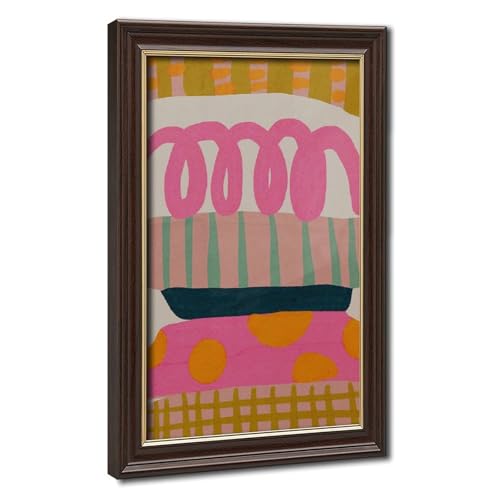Abstract Curvy Lines Wall Art Colorful Geometric Poster for Living