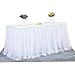 14ft White Tulle Table Skirt Tutu Table Skirt Decoration For Rectangle or Round Table For Party,Wedding,Birthday Party&Home Decoration,Table Skirting (L14(ft) H 30in, White)