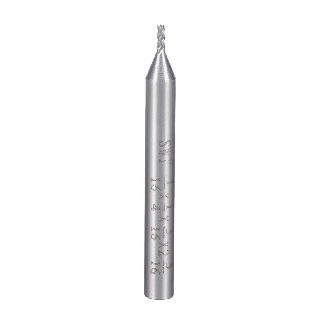 uxcell 1/16" Cutting HSS-AL Spiral Drill Bit Straight End Mill Cutter 4 Flute with 1/4" Shank