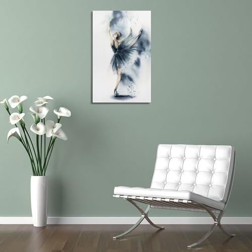 Poster aquarelle bleue ballerine WIZIGM 30x45cm